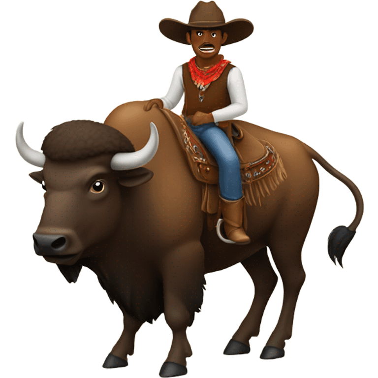 Cowboy riding bison emoji