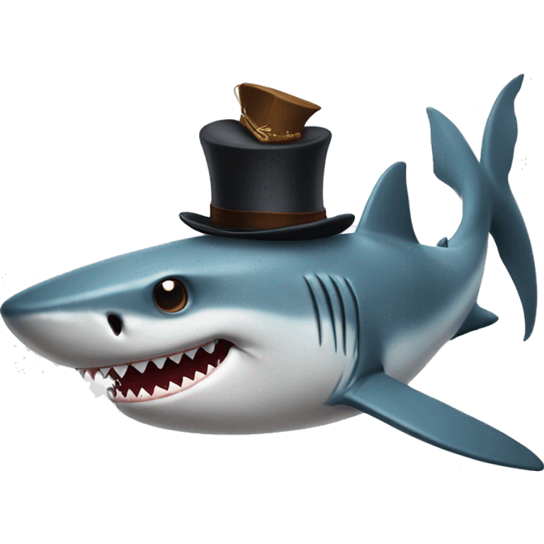 Shark with tophat emoji