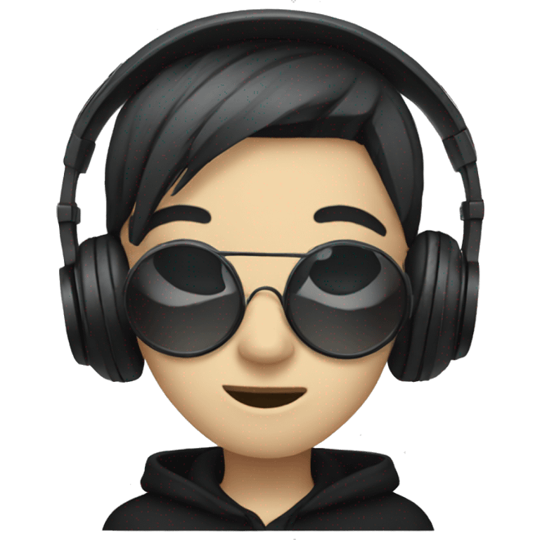 goth with headphones emoji