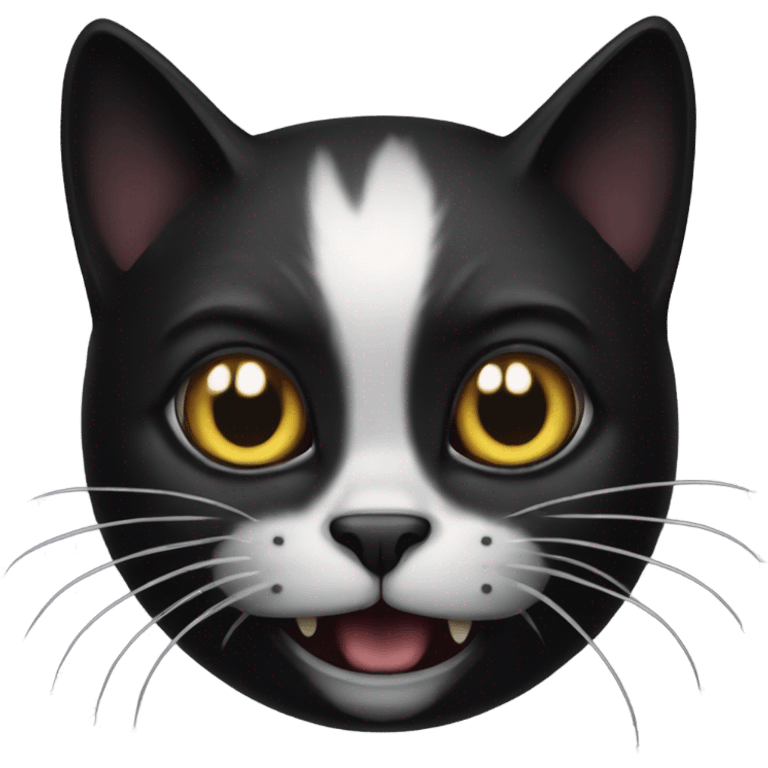 terrified black magic cat, gothic style emoji