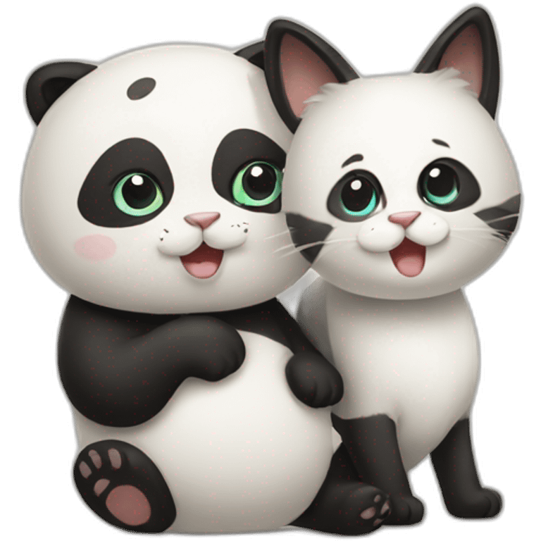 cat and panda emoji