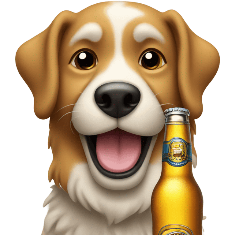 Dog drinking beer emoji