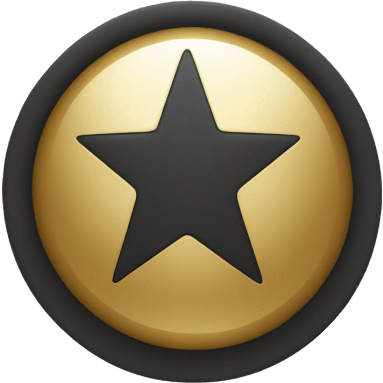 Black star in golden circle emoji