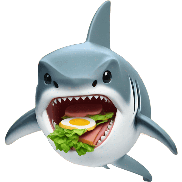 Shark eating a sandwich emoji