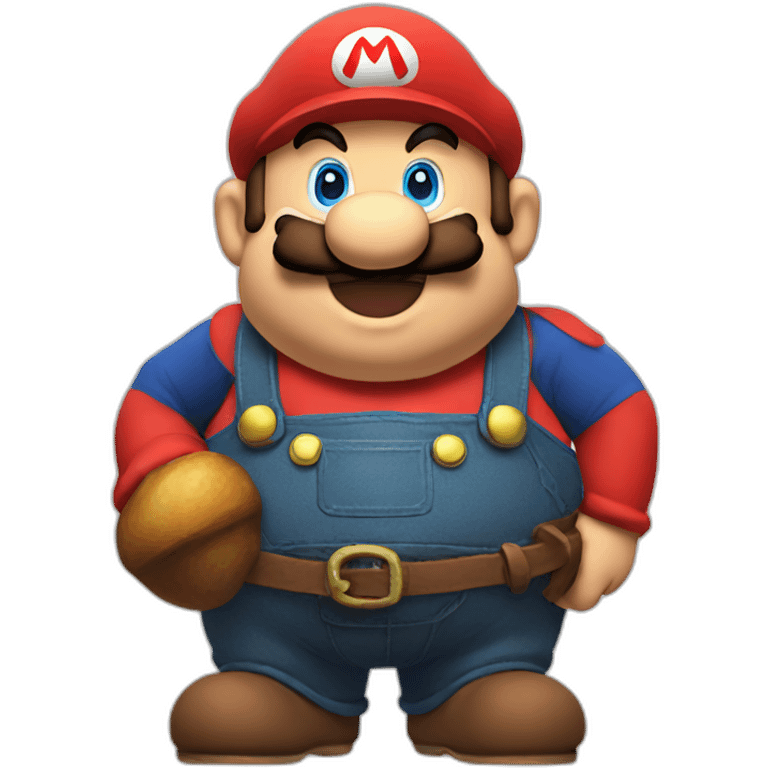 Mario with a pot belly emoji