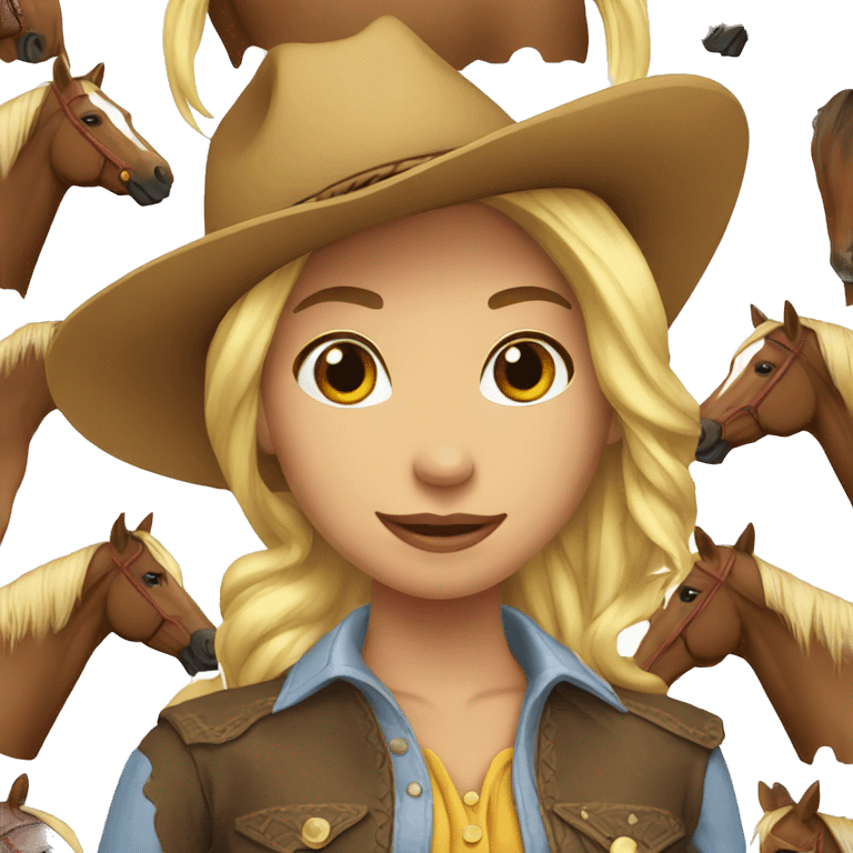 Cowgirl With horse emoji