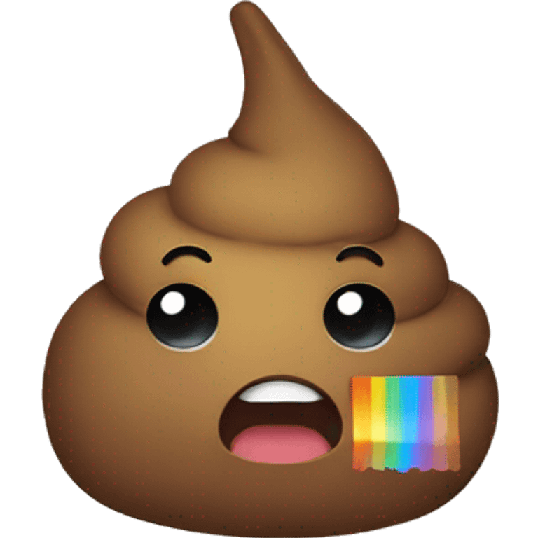 poop with rainb emoji