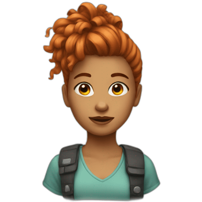 Girl with rad hair emoji