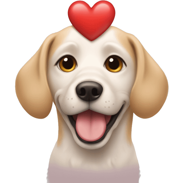 A dog with a heart emoji