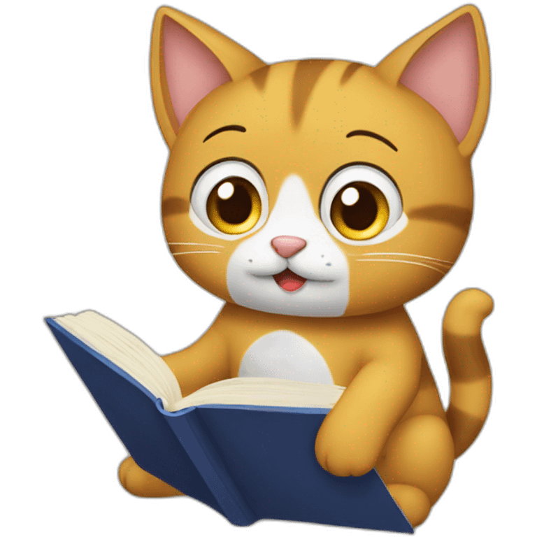 Gato leyendo emoji