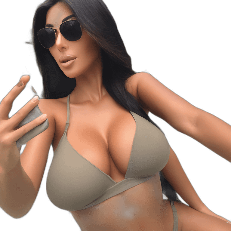 Kim kardashian selfi with bikini emoji