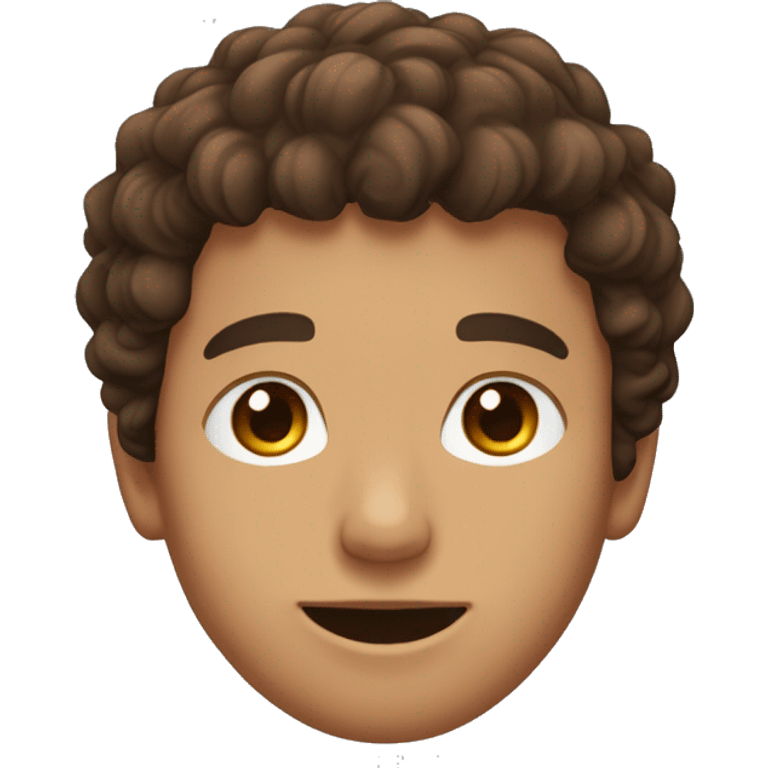 Jeune homme cheveux brun et bouclés et bouc  emoji