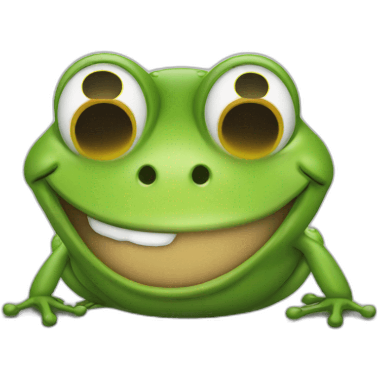 frog laughing really hard emoji