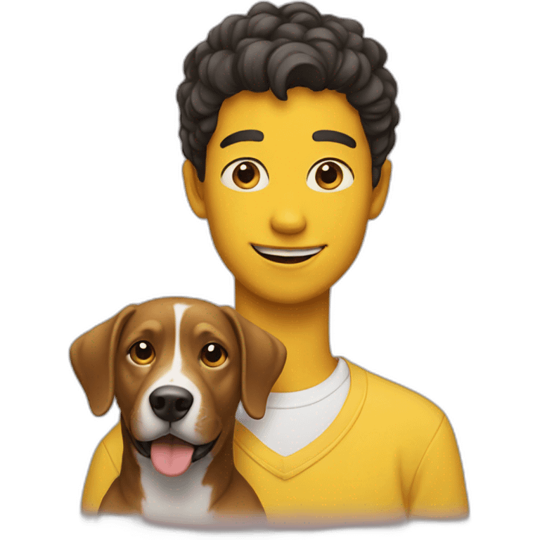 a yellow boy with a dog emoji