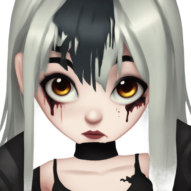 zombie emo girl with bangs emoji