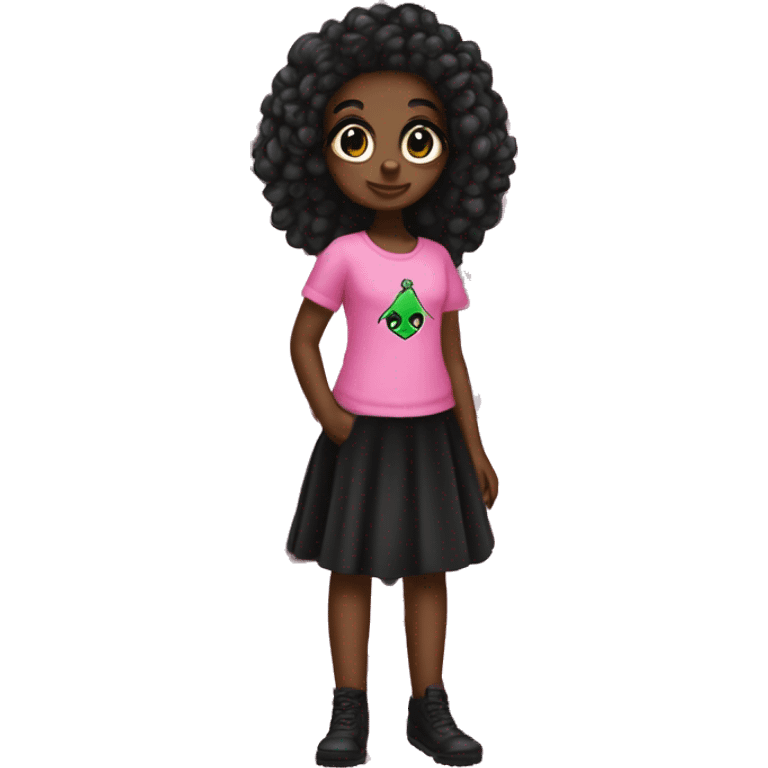 Alpha Kappa alpha pink and grim black girl emoji