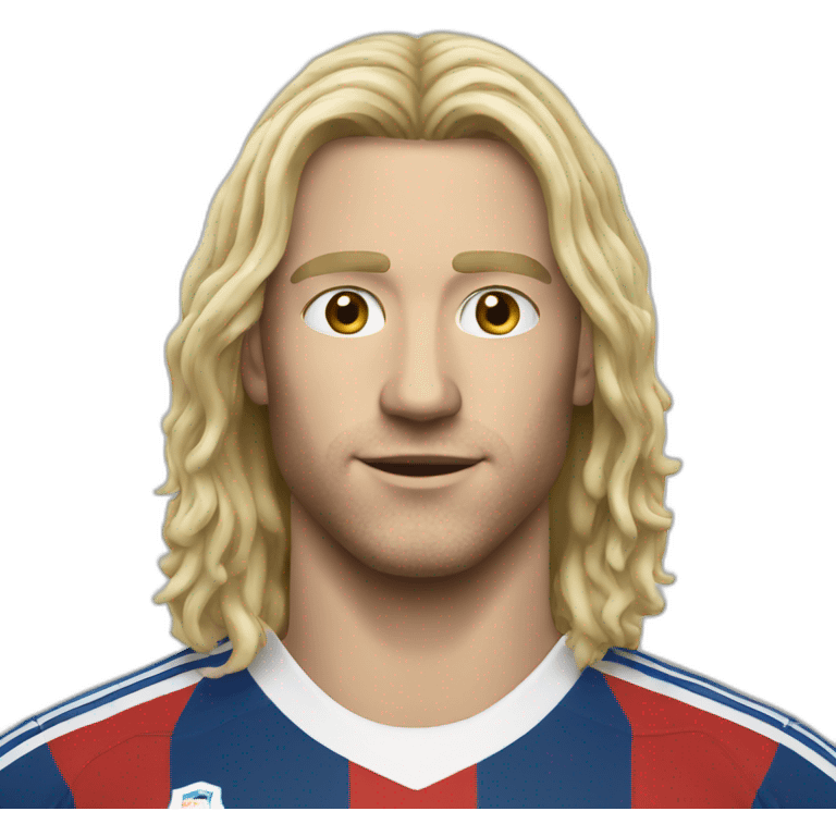 Blond man long hair footballer emoji