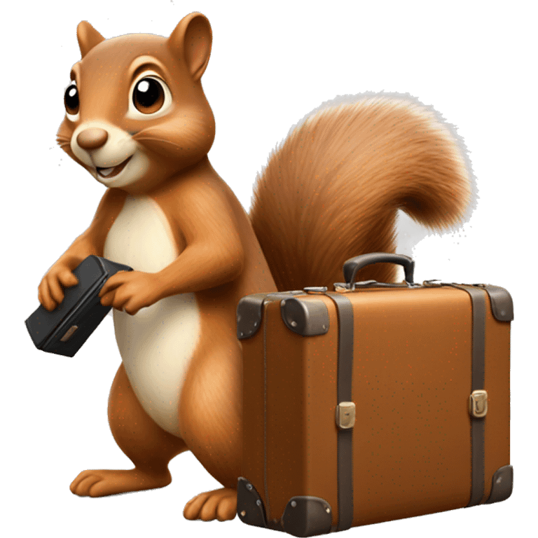 squirrel with a suitcase emoji