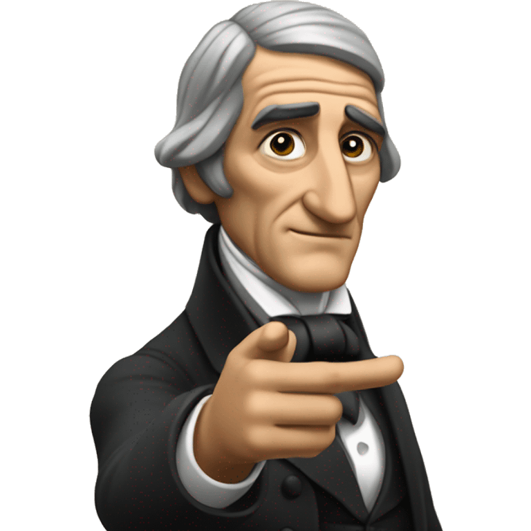 Ralph Waldo Emerson with his hand presenting something emoji