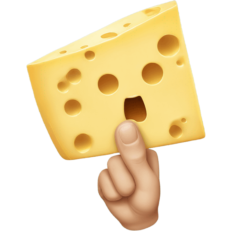 Cheese giving the middle finger emoji