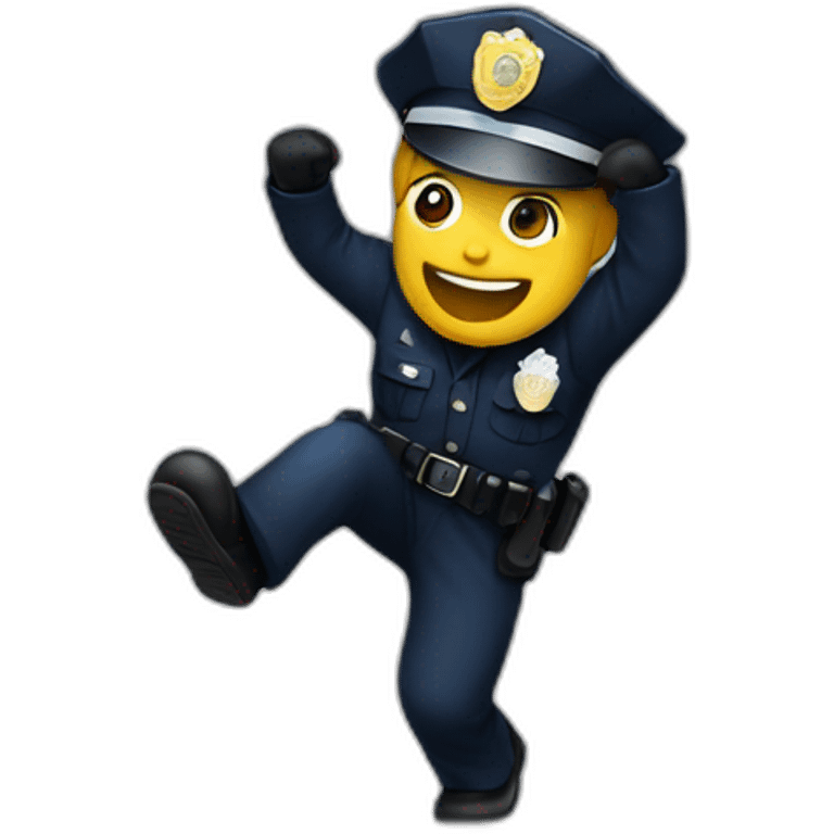 police dancing on a tombstone emoji