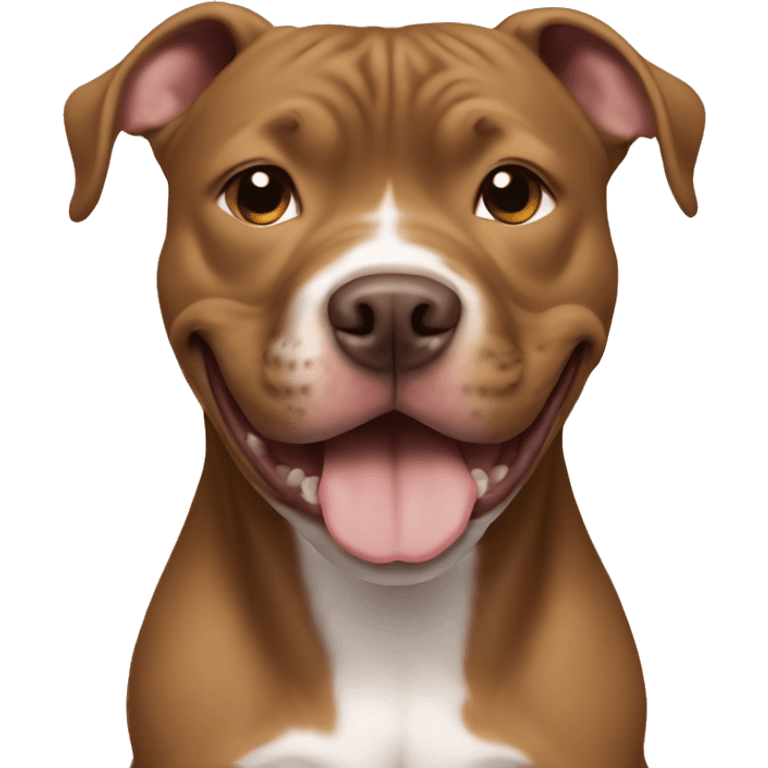 Light brown Pitbull with all brown hair smiling emoji