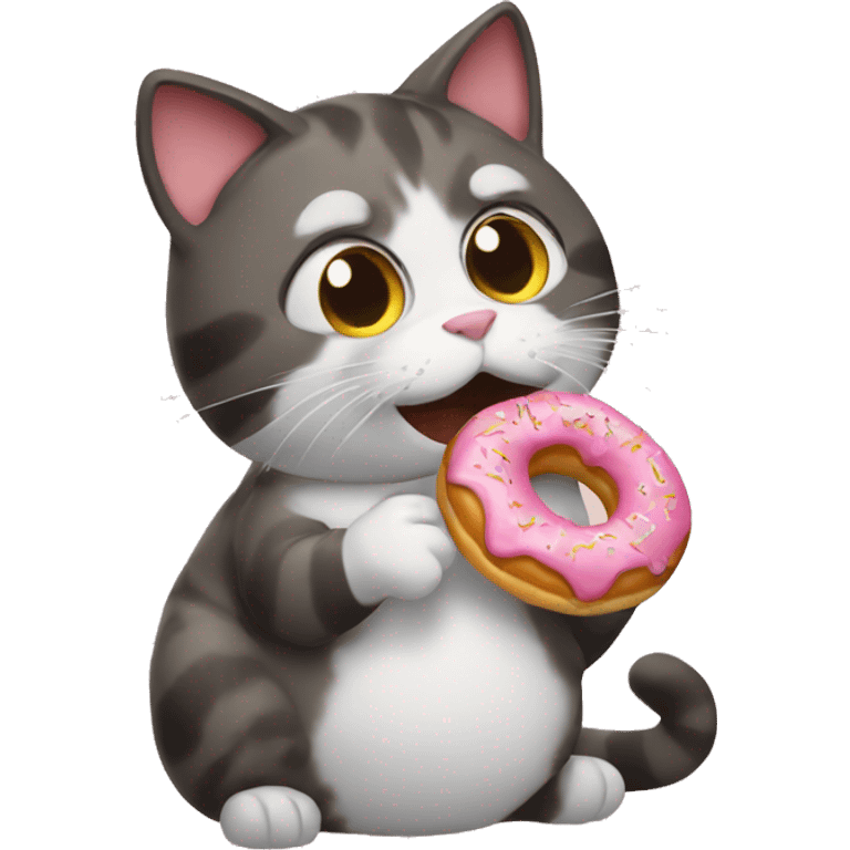 cat eating donut emoji