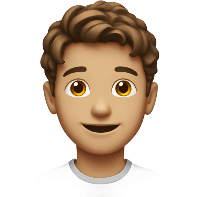 smiling boy portrait with brown hair emoji