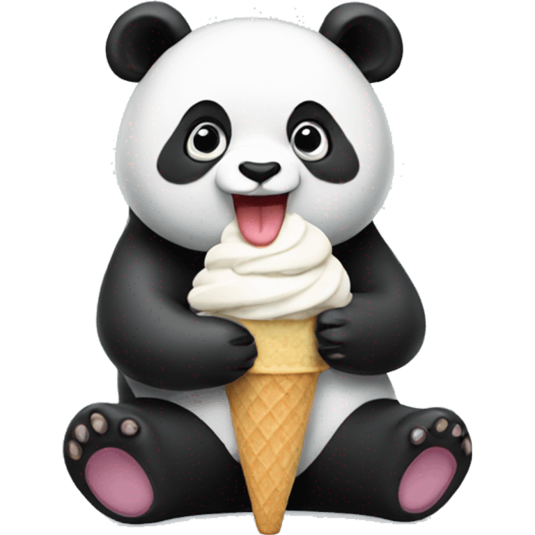 Panda eating ice cream emoji