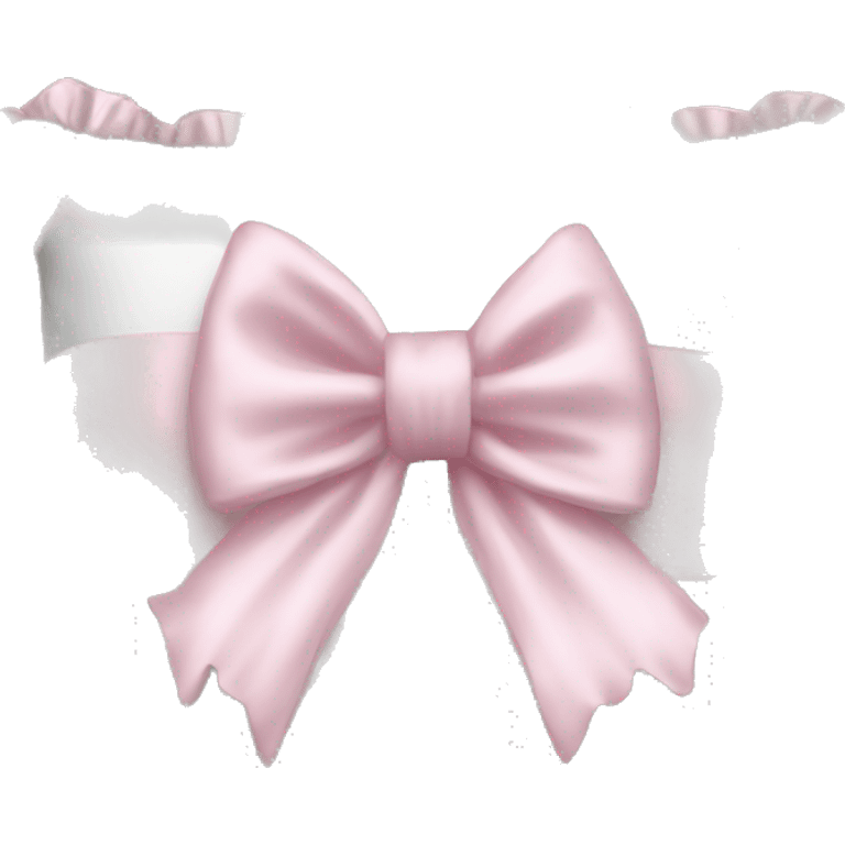 White satin ruffled pillow with light pink bow emoji