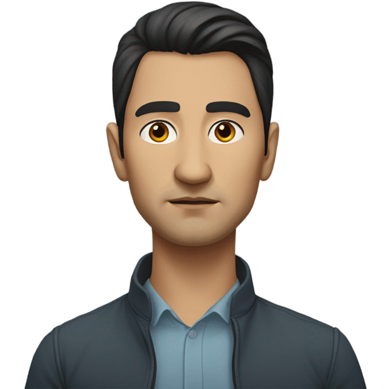 sad  Kazakh men photorealistic serious emoji