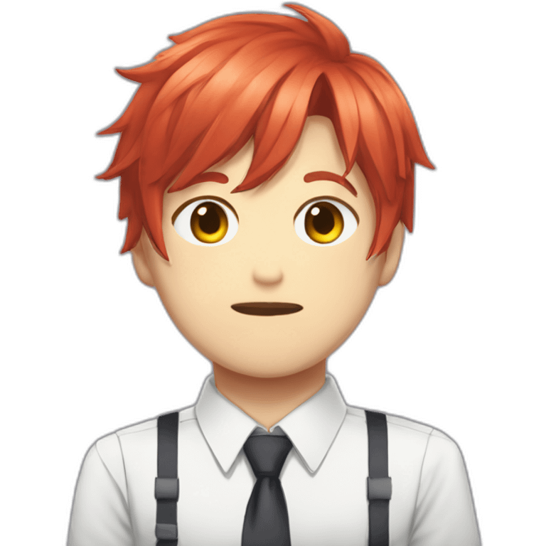 makima from chainsaw man with tied red hair a shirt and a a tie emoji