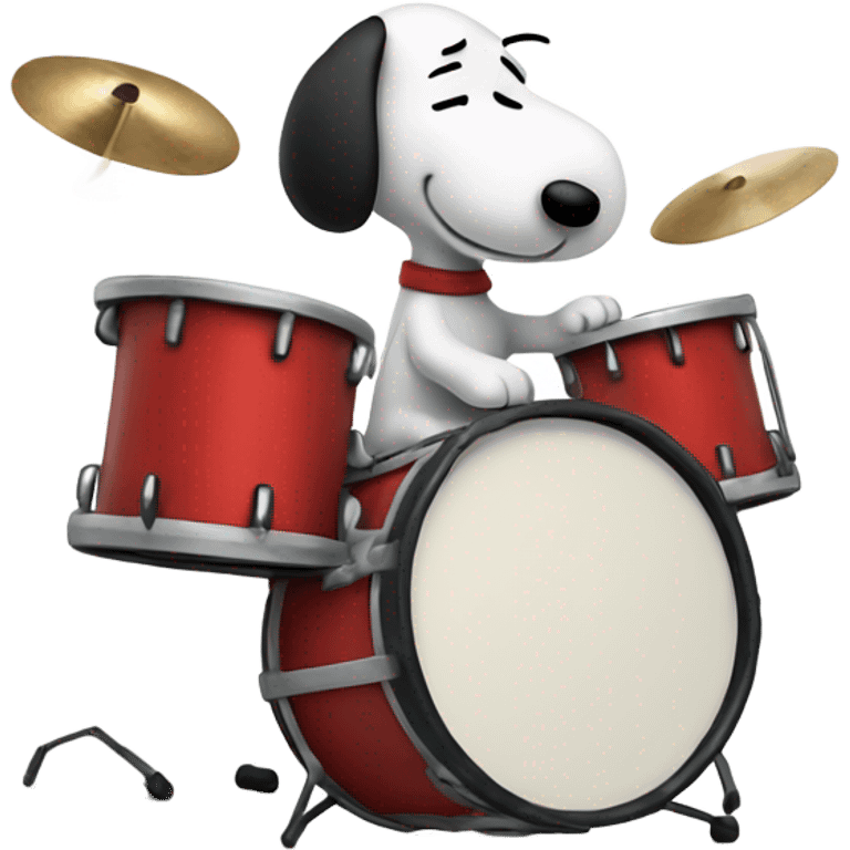 Snoopy playing the drums emoji