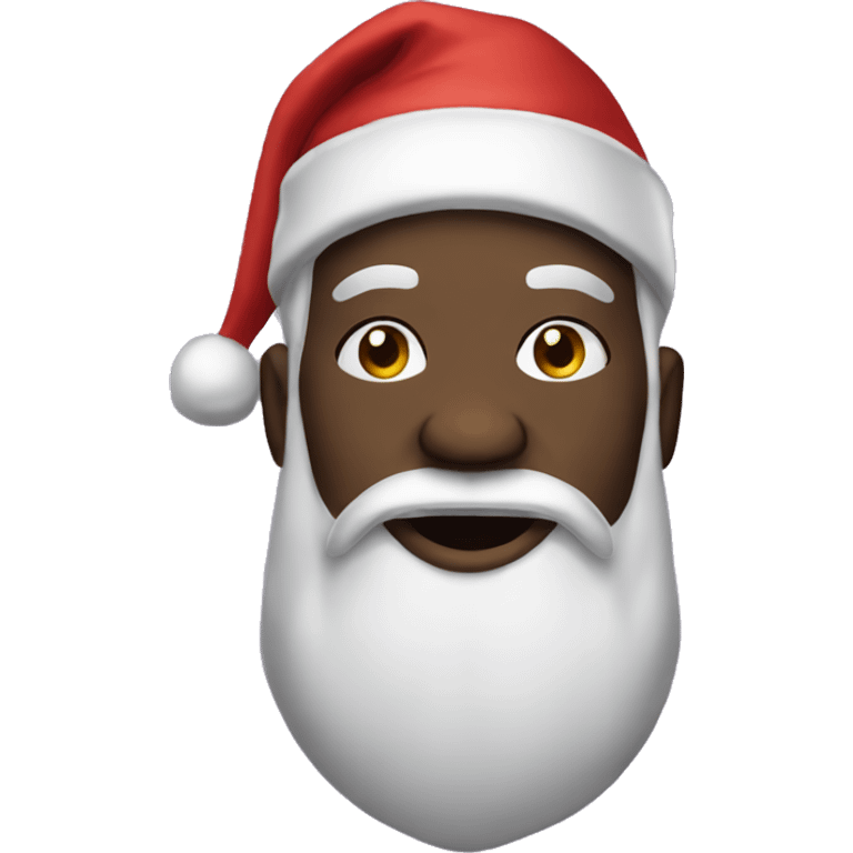 Black santa with a grimace emoji