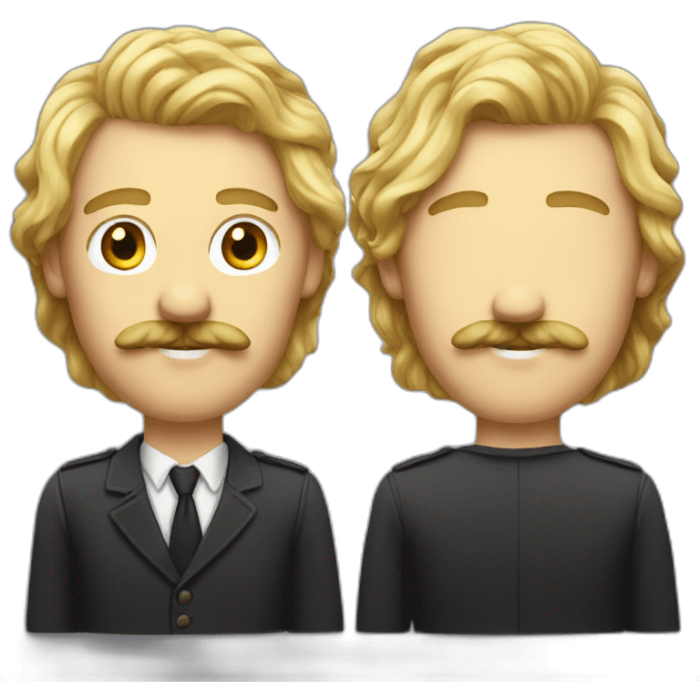 Blond moustache and hair guy portrait  emoji