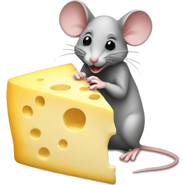 mouse eating cheese emoji