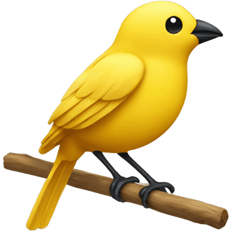 Yellow bird on stick emoji