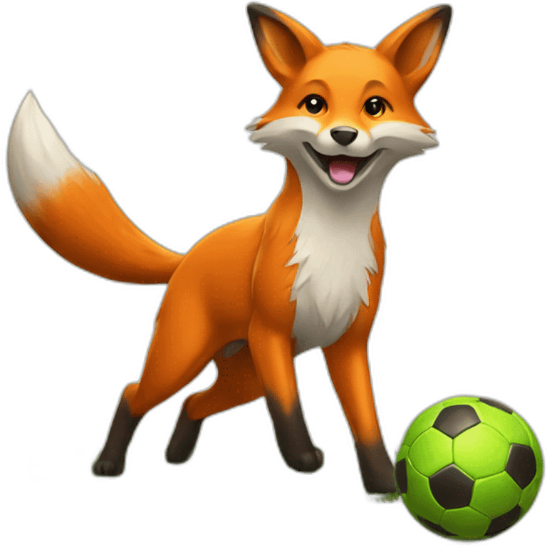 fox playing soccer emoji