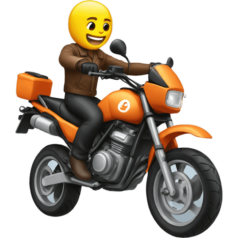 a motorbike doing wheeling emoji