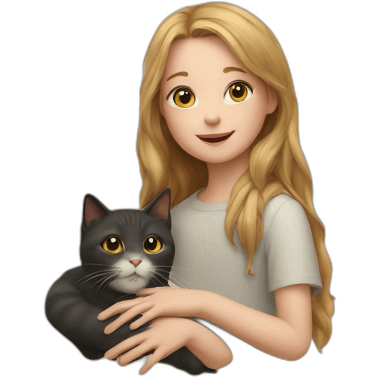 Cat and child emoji