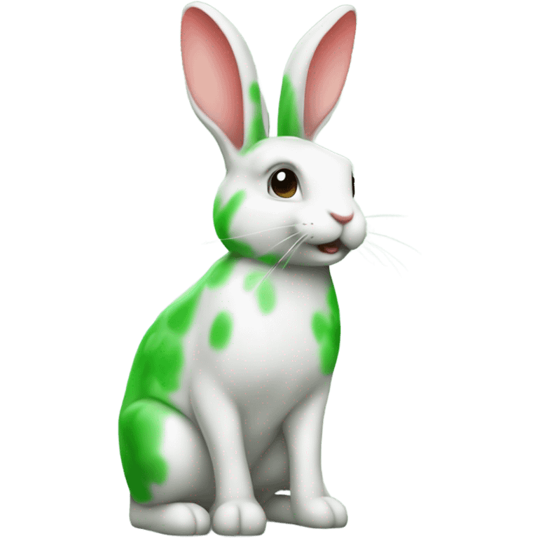 altrosan rabbit standing the ears are like strawberries on the head green emoji