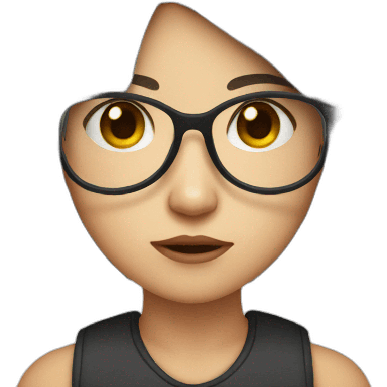 a cute girl with glasses who got punched emoji