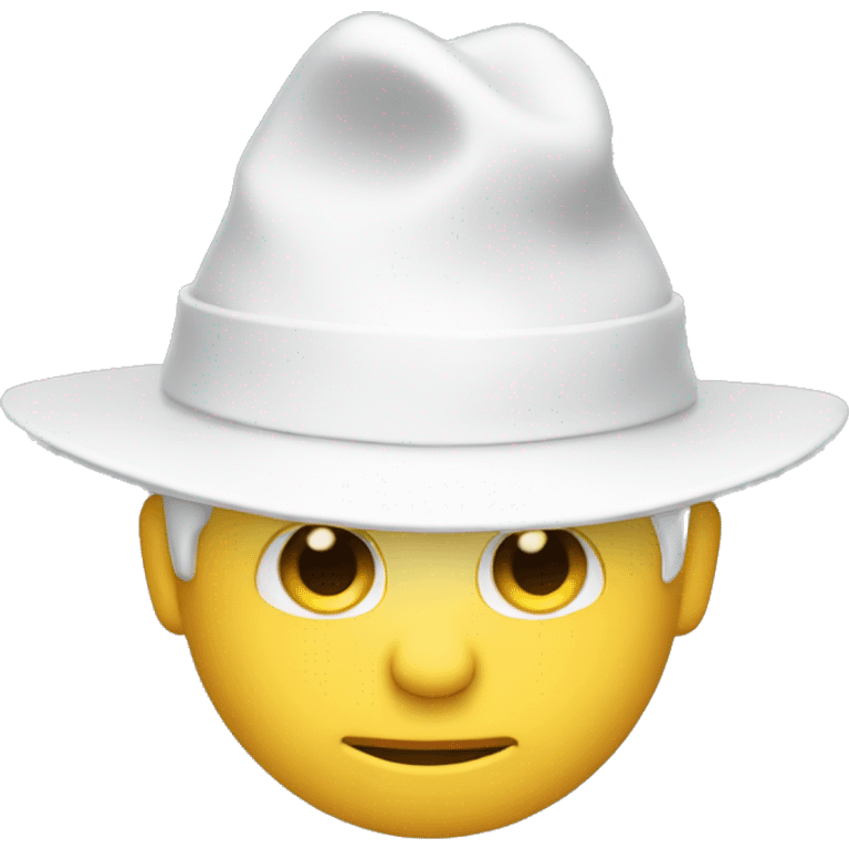 Guy with pointy white hat covering his eyes emoji