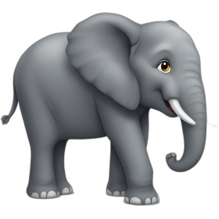 Chat sur éléphant emoji