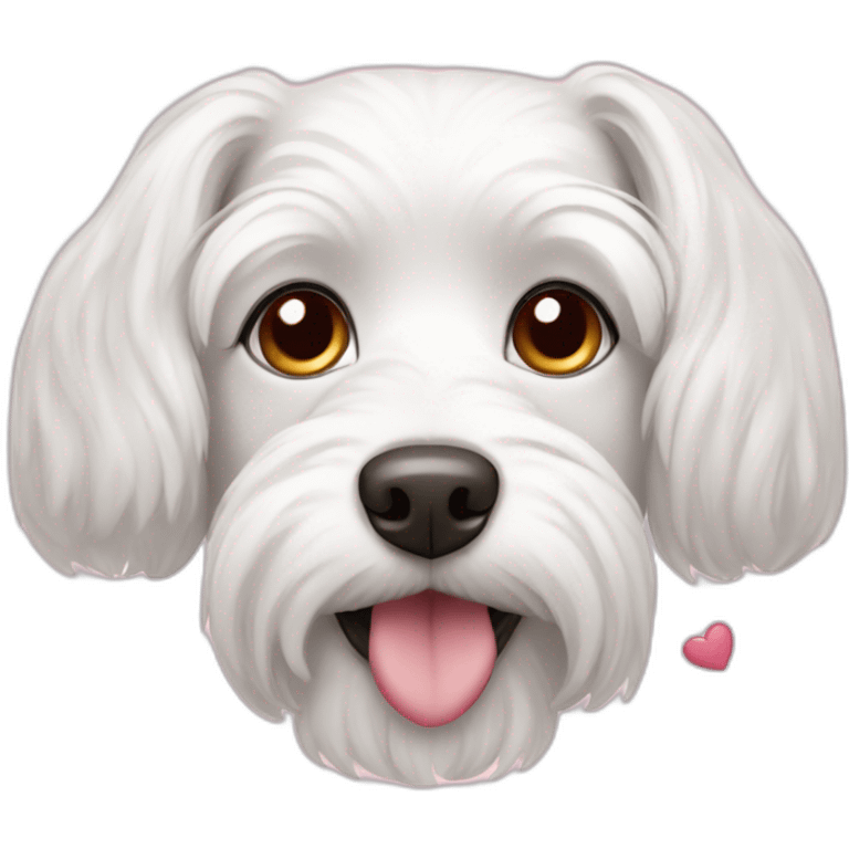  dog Maltese Face with a few hearts around her head emoji