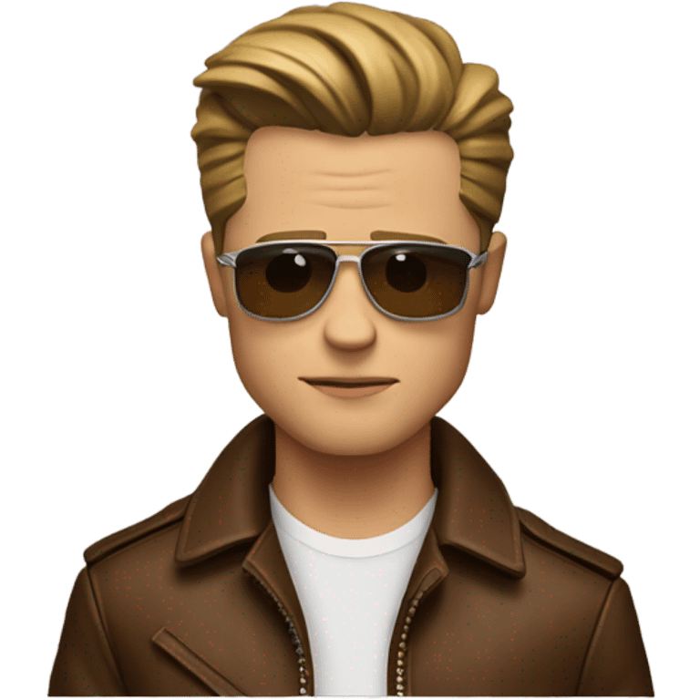 Brad Pitt in a brown leather jacket from fight club emoji