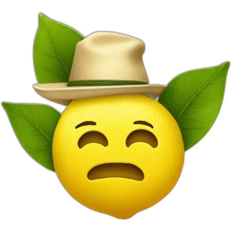 Lemon with hat emoji