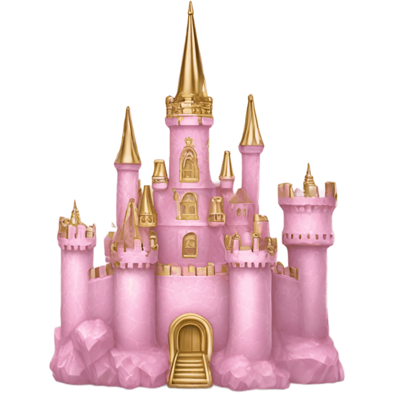 Pink opal crystal gemstone castle gold accent emoji