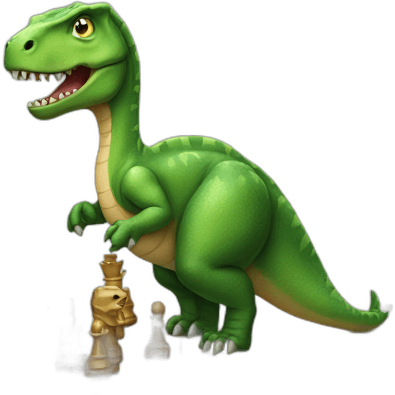 A dinosaur who play chess emoji