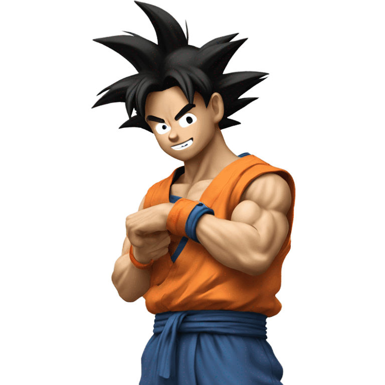 goku doing a money spread on his arm emoji